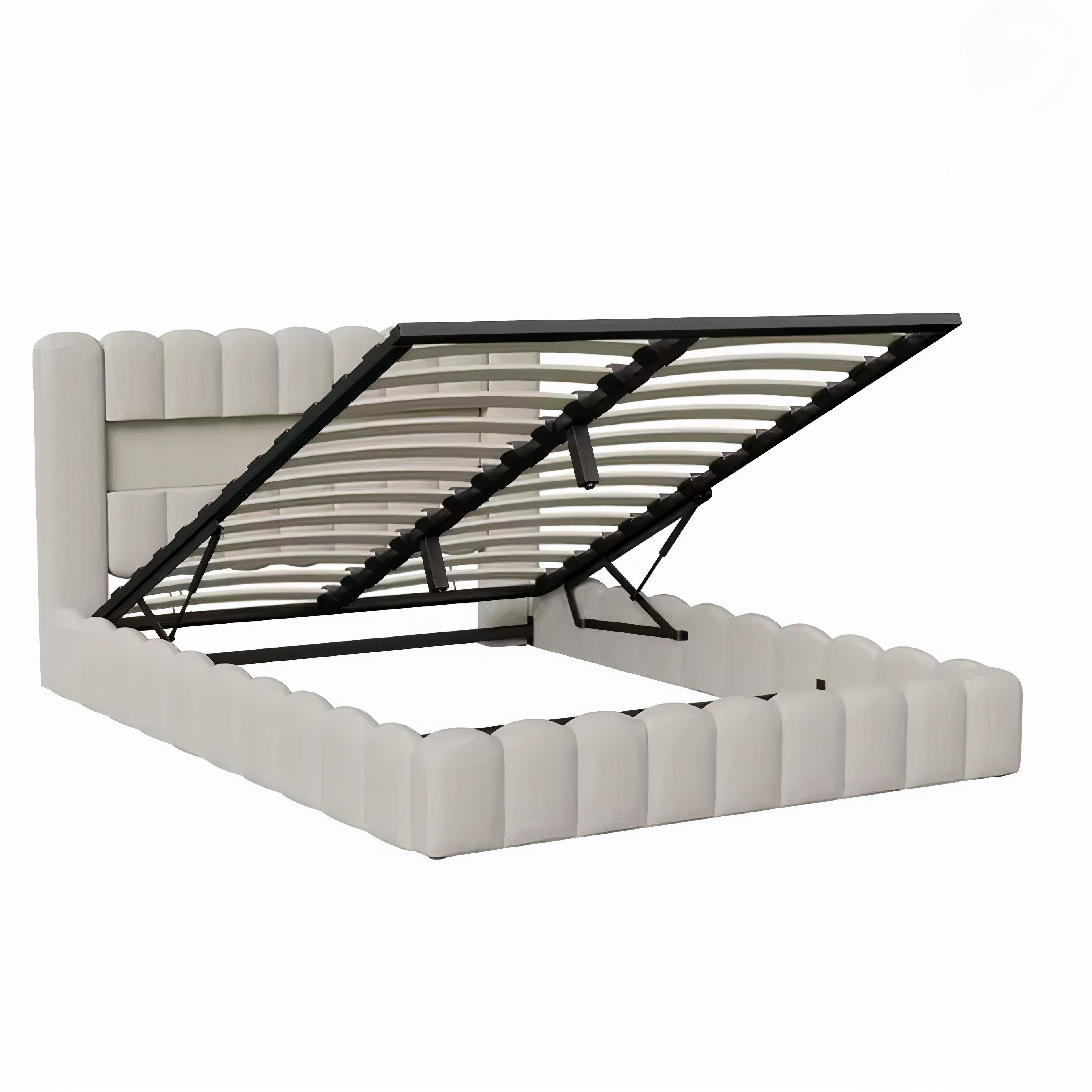 Lit coffre à LED avec prise USB - Modèle Aveline